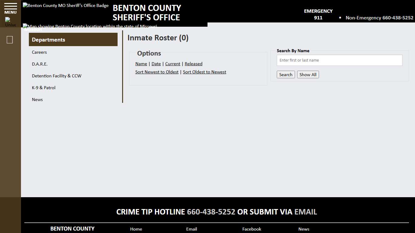 Inmate Roster - Released Inmates Booking Date Descending - Benton County MO Sheriff’s Office